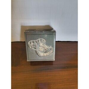 Enesco Lead Crystal Heart Box 25th Anniversary Giftware 1984 W Germany Vtg NIB